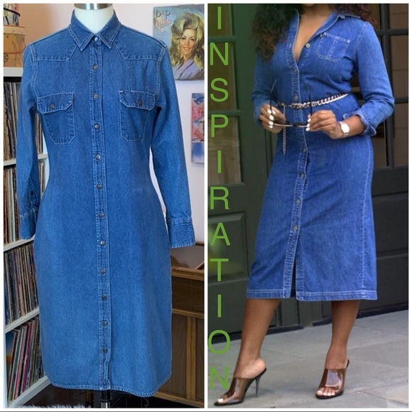 calvin klein denim shirt dress